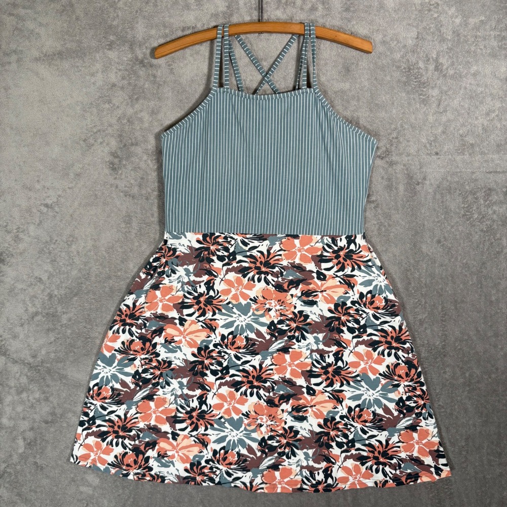 Pact Striped Bodice Floral Midi Dress in Teal, Coral, White, Black